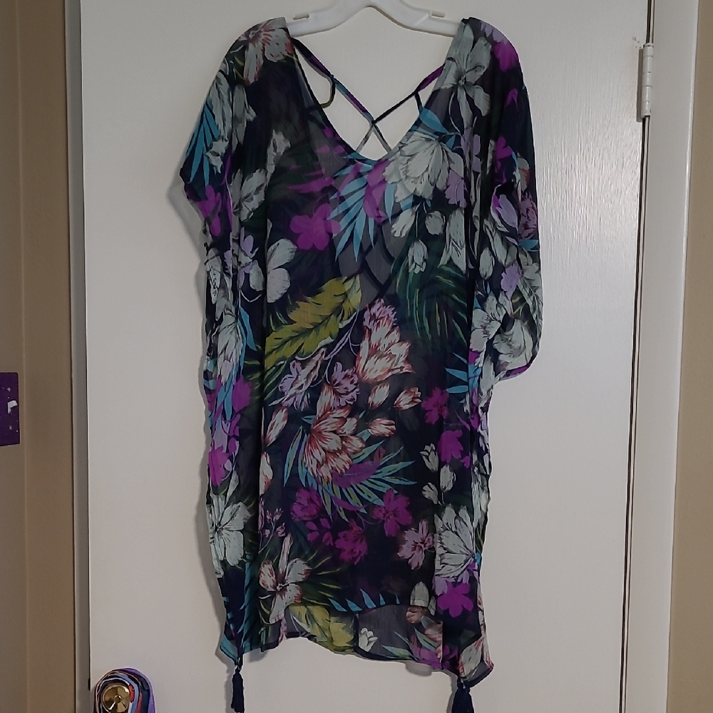 Kona Sol Multicolor Floral Swim Cover-Up